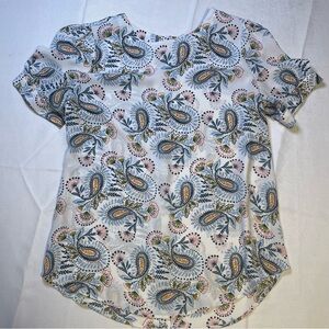 LOFT Multicolor Paisley Print Blouse